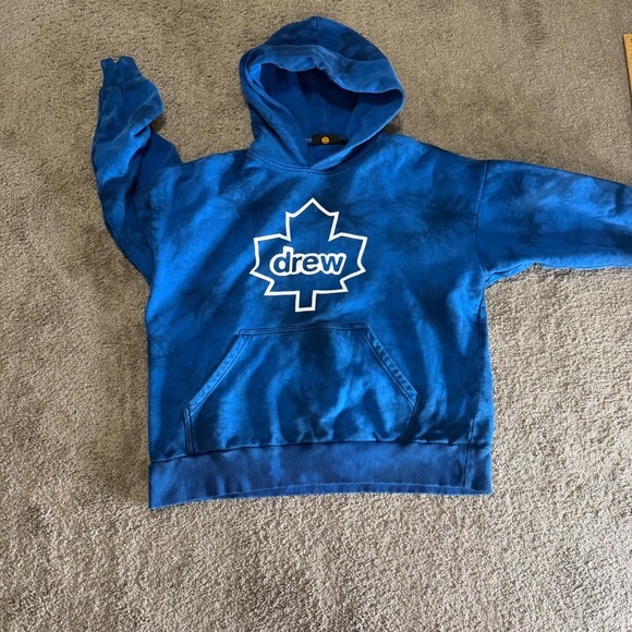 Drew House Blue Tie Dye Maple Leaf Hoodie Men Size S - Picture 2 of 10
